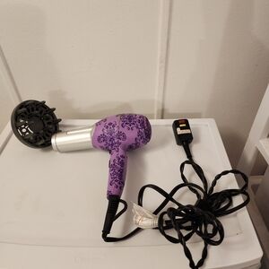 CHI Rocket Hair Dryer Purple Damask Limited Edition 1800w Low EMF